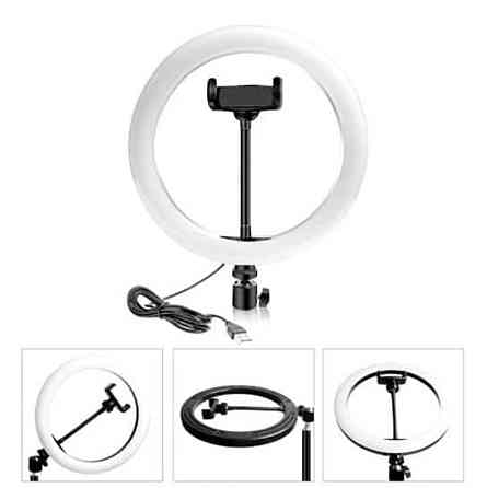 Кільцева світлодіодна LED лампа RGB  WH36, 36 см з тримачем для телефону + пульт Киев