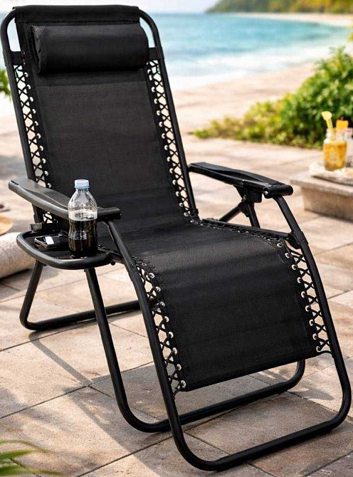 Складной шезлонг Zero Gravity XXL ‼️с подстаканником крепло лежак для дачи пляжа Харьков - изображение 6