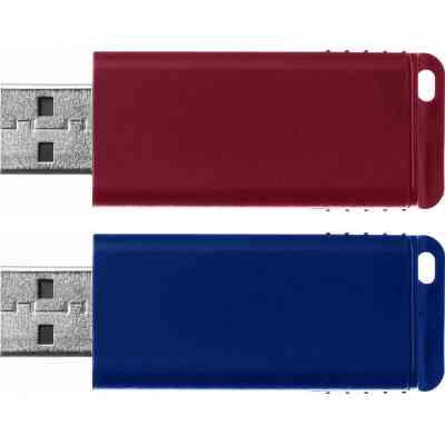 USB флеш накопичувач Verbatim 2x32GB Store&apos;n&apos;Go Slider Red/Blue USB 2.0 (49327) Вінниця
