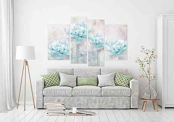 Модульная картина в спальню, гостиную Абстракция Цветы  Art-612_4 Киев