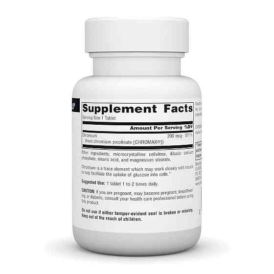 Хром Піколінат Source Naturals Chromium Picolinate 200 mcg Yeast Free - 120 tabs Луцьк