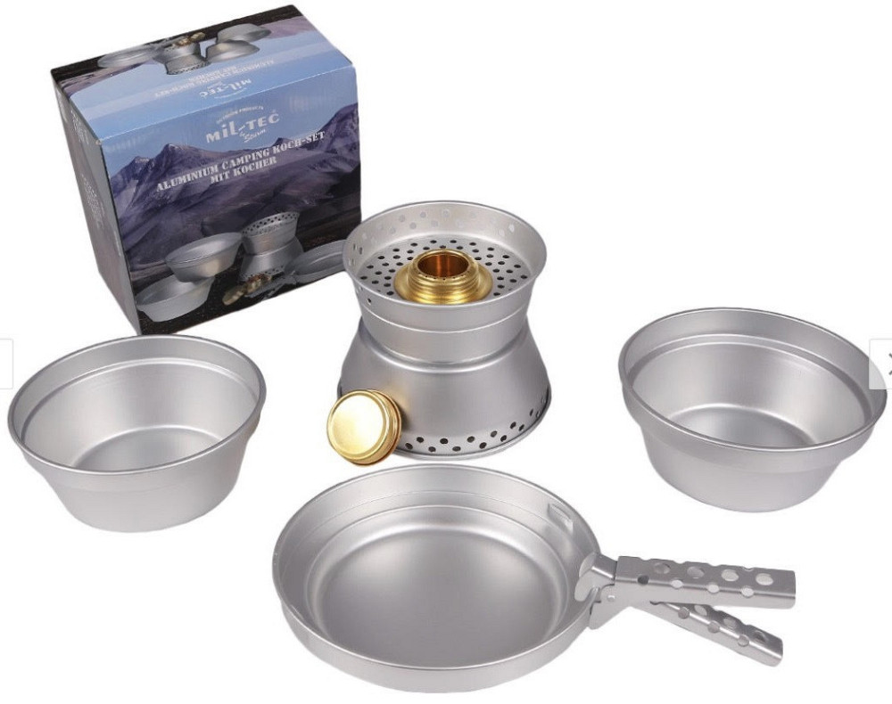 Туристичний Набір Посуд 1.4 л і 0.95 літрів з пальником Mil-Tec від Sturm (14660000) Анодований алюміній Нововолинськ - фото 8