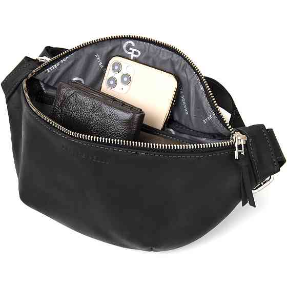 Бананка поясна унісекс вінтажна Grande Pelle 11144 Чорна Київ