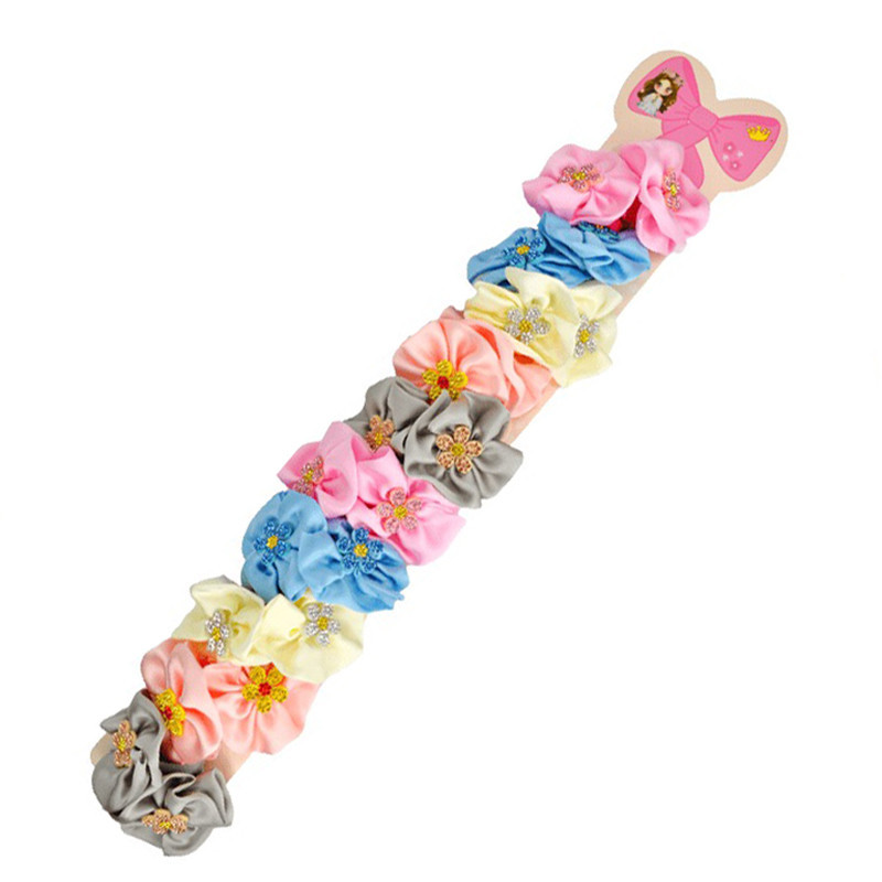 Дитяча резинка для волосся з квіточками 0108-332, 10 пар Вінниця - фото 1