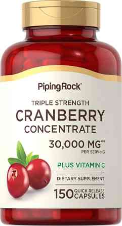 Клюква + Витамин C Piping Rock Ultra Triple Strength Cranberry Plus C 30000 mg 150 Capsules Луцк