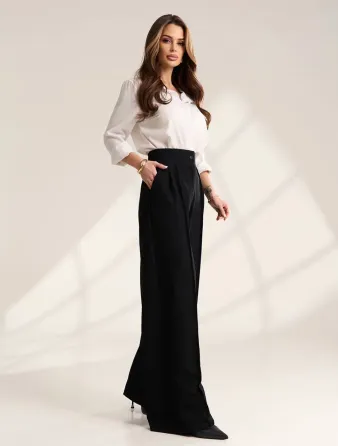 Женские брюки палаццо высокой посадки черные / шоколад женские брюки высокой посадки Одесса