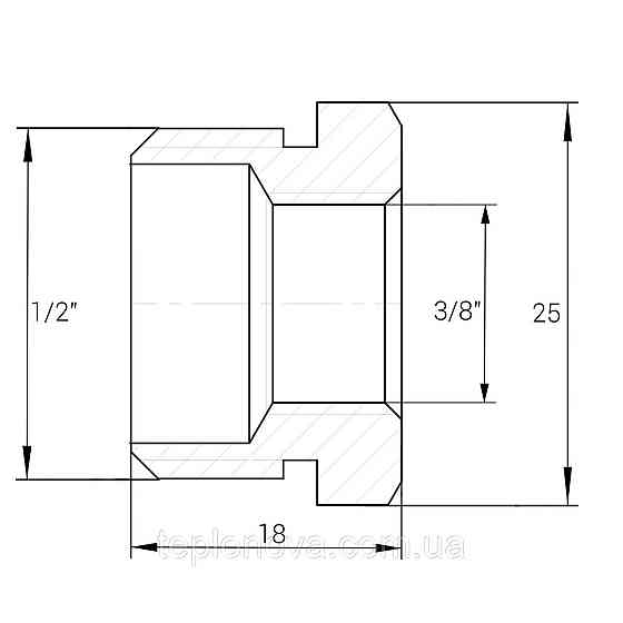 Футорка латунна 1/2| НР х 3/8| ВР штампована А0752А VA Чернівці