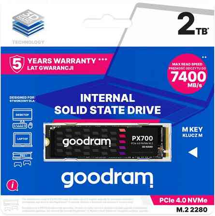 Накопичувач SSD 4TB Goodram PX700 M.2 2280 PCIe 4.0 x4 NVMe 3D NAND (SSDPR-PX700-04T-80) ( 14248 ) Харків