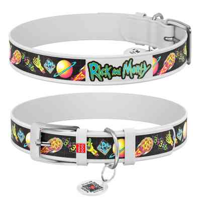 Ошейник для животных WAUDOG Design с QR паспортом "Рик и Морти 3" Ш 20 мм Д 29-38 см белый (3604-0282-15) Винница