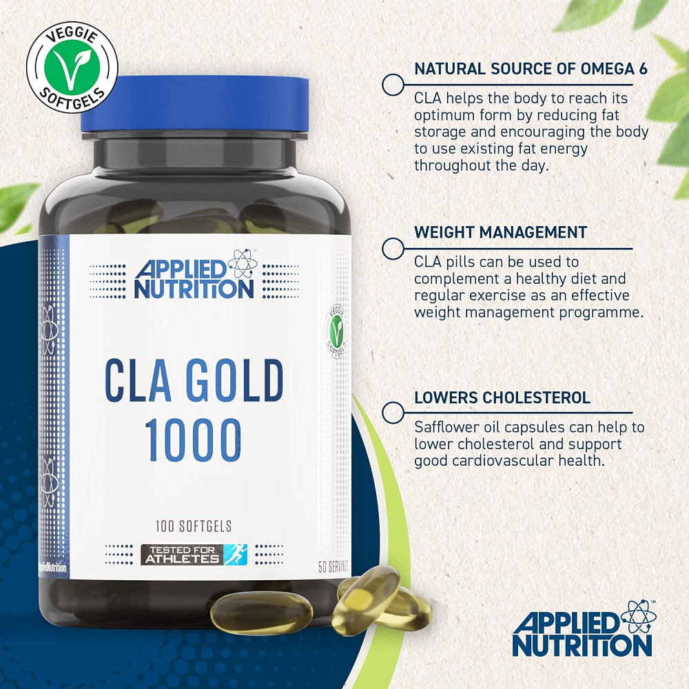 Жиросжигатель Applied Nutrition CLA Gold 1000 100 Softgels Луцк - изображение 3