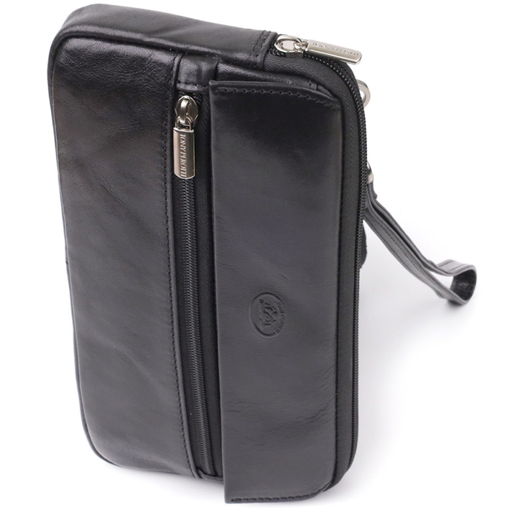 Місткий чоловічий клатч з гладкої натуральної шкіри Tony Perotti 20858_1 (9405 nero) Чорний Київ - фото 1