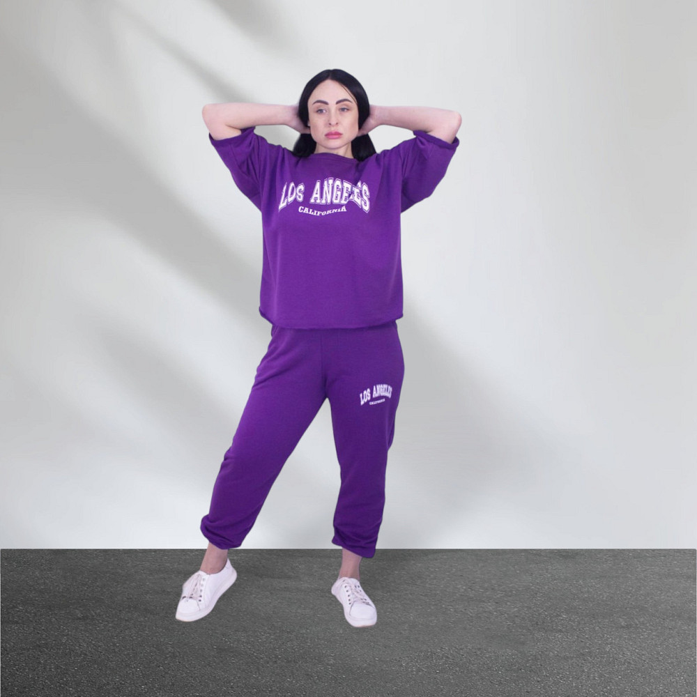 Спортивный летний костюм женский Фиолетовый XS-S Харьков - изображение 4