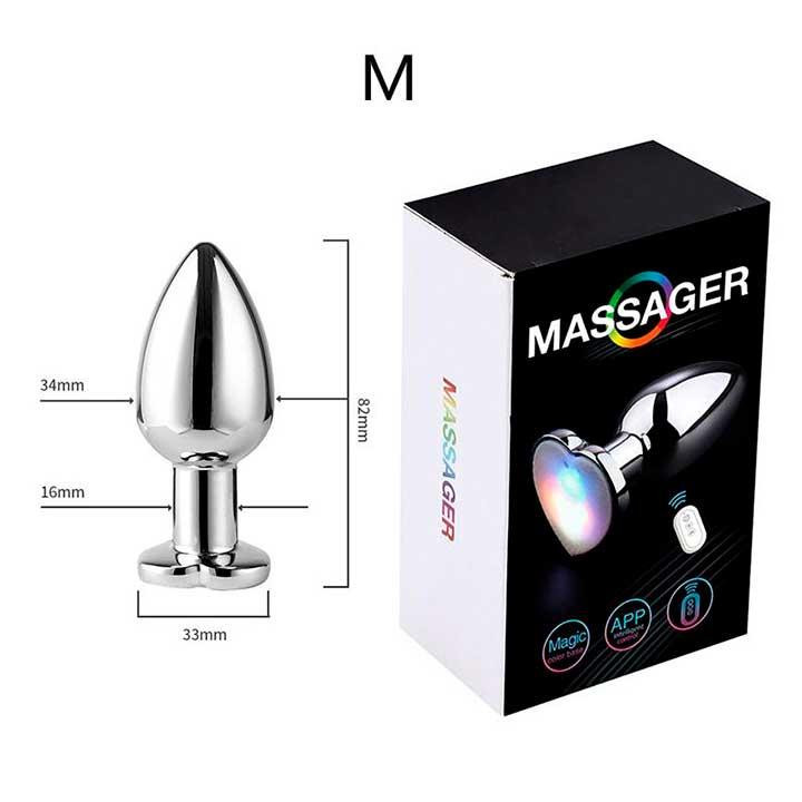 Стальная cветящаяся смарт анальная пробка Magic Motion Equinox USB с Д/У - 8,2*3,4 см – Анальные игрушки Винница - изображение 3