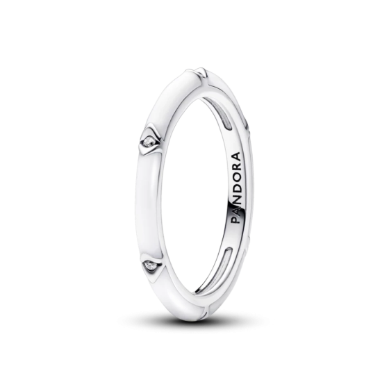 Срібна каблучка Pandora Me Біла емаль та камінці 193089C01 MasterSem Київ