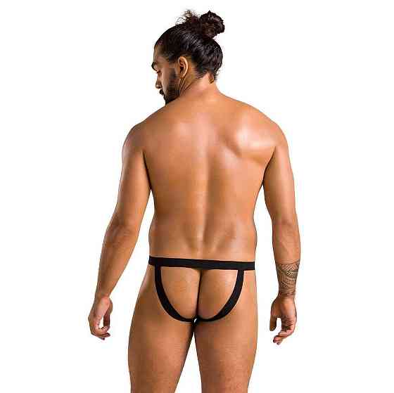 Мужские слипы на шнуровке Passion 044 SLIP BEN L/XL Black, экокожа, люверсы Sex Aura Киев