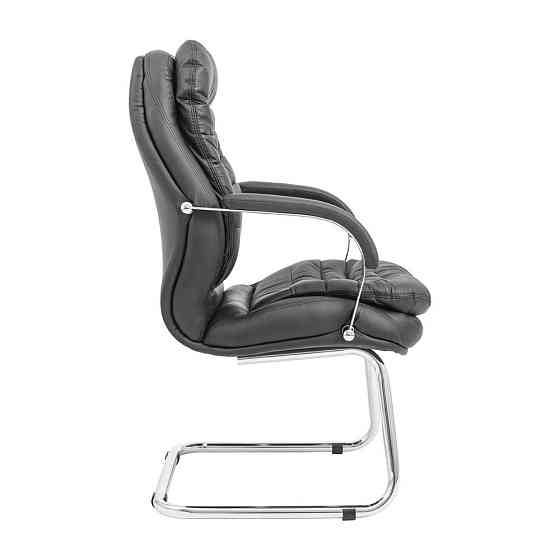 Офісне конференційне крісло Valencia Шкіра Комбо Lux CF Хром Чорний Київ