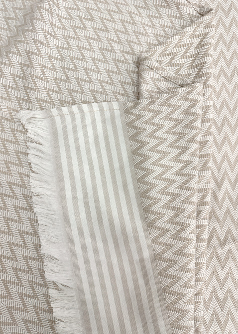 Покривало Dakota Fringe ЄВРО 200х230 см колір бежевий з білим (85-193) Київ - фото 7