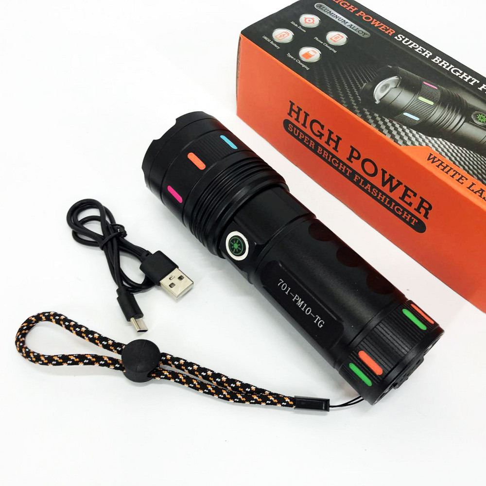 Фонарь ручной с функцией зарядки 701-PM10-TG, Профессиональный тактический фонарик EF-48 Киев - изображение 10