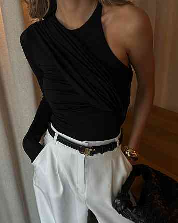 Женский стильный боди с драпировкой турецкая вискоза Одесса