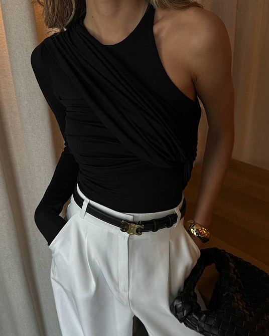 Женский стильный боди с драпировкой турецкая вискоза Одесса - изображение 1