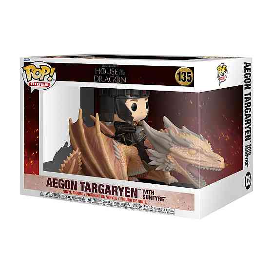 Ігрова фігурка Funko POP! Rides серії Дім Дракона S4 - Ейґон Тарґарієн і Сонцежар Дніпро