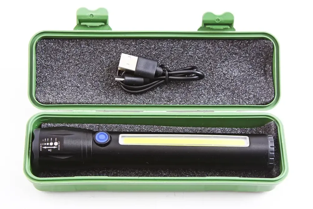 Ліхтар ручний метал. X-Balog в кейсі чорний великий (3 режиму, під microUSB зарядку) Вінниця - фото 3