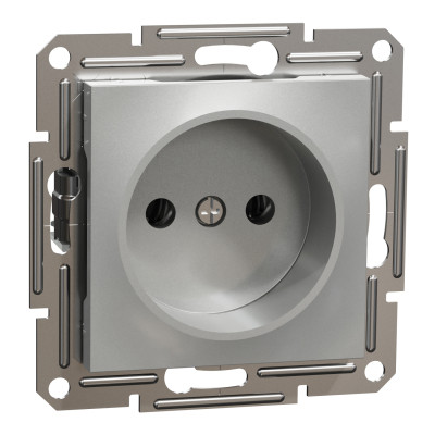 Розетка Schneider Electric ASFORA без заземлення алюм. (EPH3000161) Вінниця - фото 2