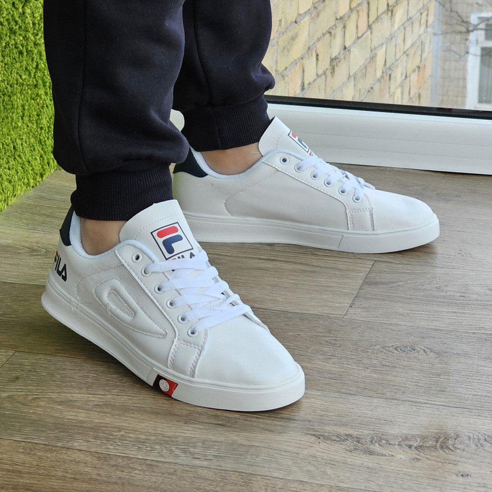 Мужские Кроссовки FILA Белые Кеды Фила Кожаные (размеры: 40,41,42,43,44) Видео Обзор Днепр - изображение 7