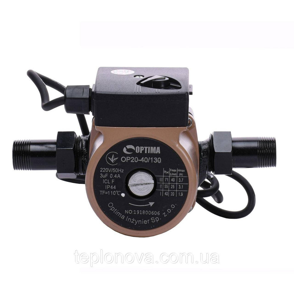 Насос циркуляційний Optima OP20-40 130 мм + гайки, + кабель із виделкою! Чернівці - фото 1