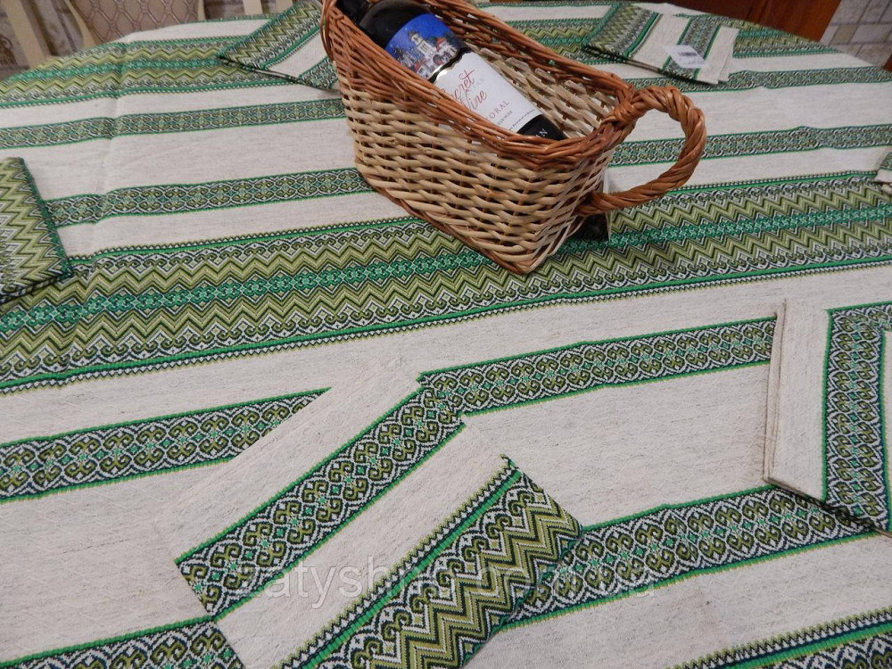 Зелена скатертина вишита на подарунок Київ - фото 8