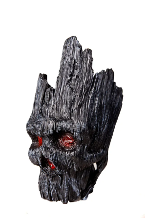 Горшочек для цветов и канцелярии Грут Groot G10 Черный череп + подставка пень Винница