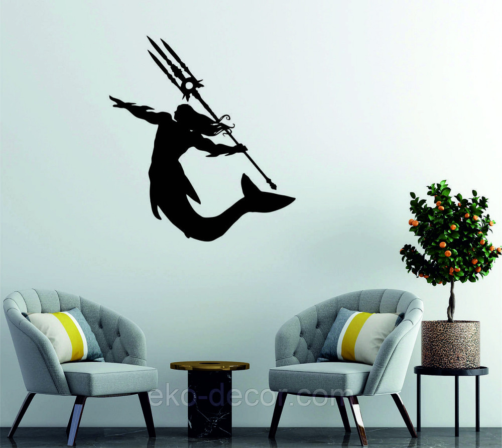 Декоративное настенное 3D Панно «Морской царь» Декор на стену с объемом 90*81 см., Черный Киев - изображение 3