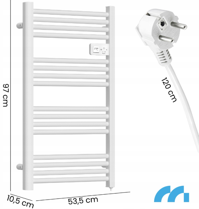Полотенцесушитель электрический с термостатом Maltec 500Вт Белый (Польша) Киев - изображение 2