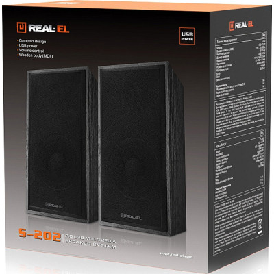 Акустическая система REAL-EL S-202 USB Black (EL121200019) Винница - изображение 4