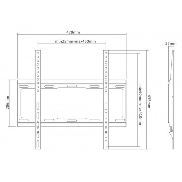 Кріплення для ТВ SATELIT 32-65FIX400 VESA 400x400/Max 40kg/Fixed mounts/Black (32-65FIX400#) Киев - изображение 3