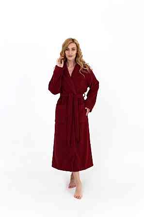 Жіночий халат Ideal Textile банний махровий бордовий M (56860447) Чернівці