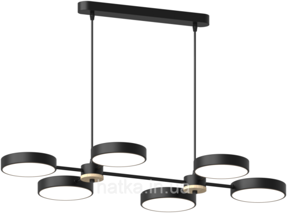 Люстра подвесная светодиодная Sirius B X13284/6 BK+WOOD черная Киев