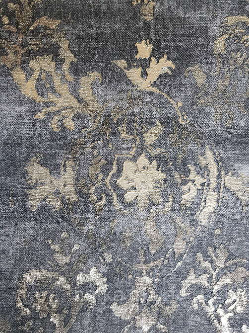 Шпалери вінілові на флізеліні AS creation Garda 1.06Х10.05 класика структурні дамаск золоті вензель на чорному Київ - фото 3