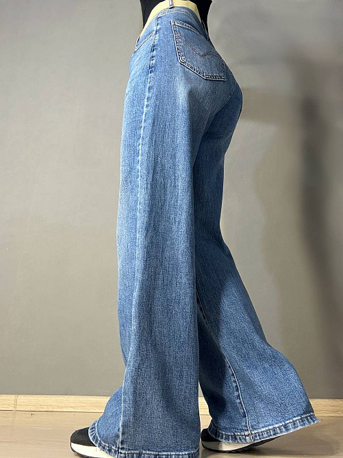Джинси жіночі Vanver 2007 палаццо широкі з поясом сині, синій, 33, 33, 92 см, 122 см Київ - фото 2
