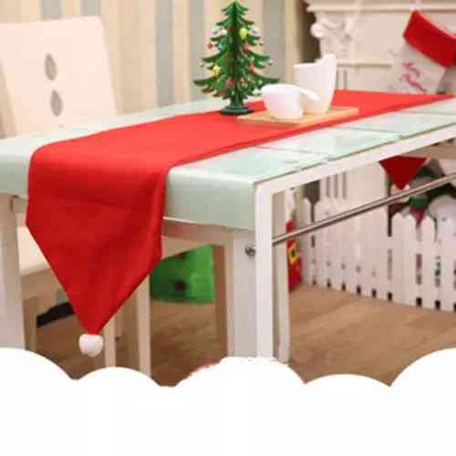 Новогодняя скатерть узкая 170 на 35 см красно-белый Киев