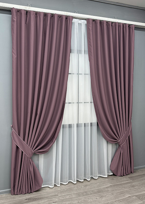Комплект готових штор VR-Textil Блекаут Midnight № 1231ш Марсала 150х290 см 2 шт (33-0078) Київ - фото 11