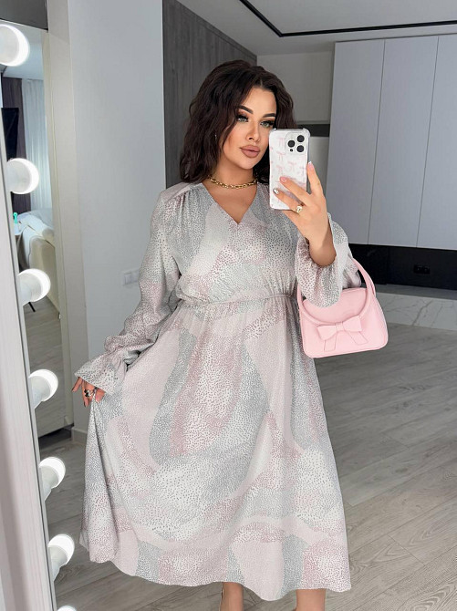 Жіноче базове шовкове плаття та шифонове блуза-плаття-плотний шовк + шифонова кофтинка Молочний, 58/60 Одеса - фото 3