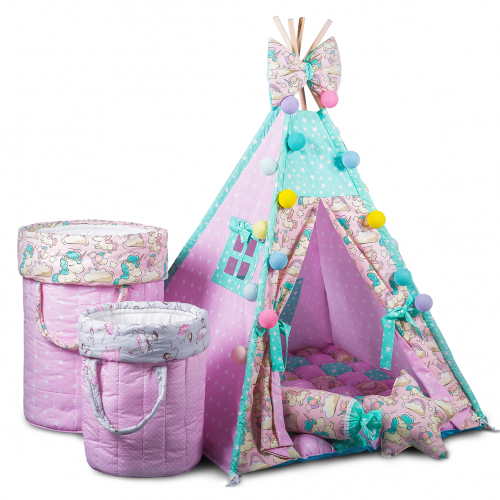 Вигвам Хатка комплект бонбон Единороги - Большой 150*150 см Киев - изображение 3