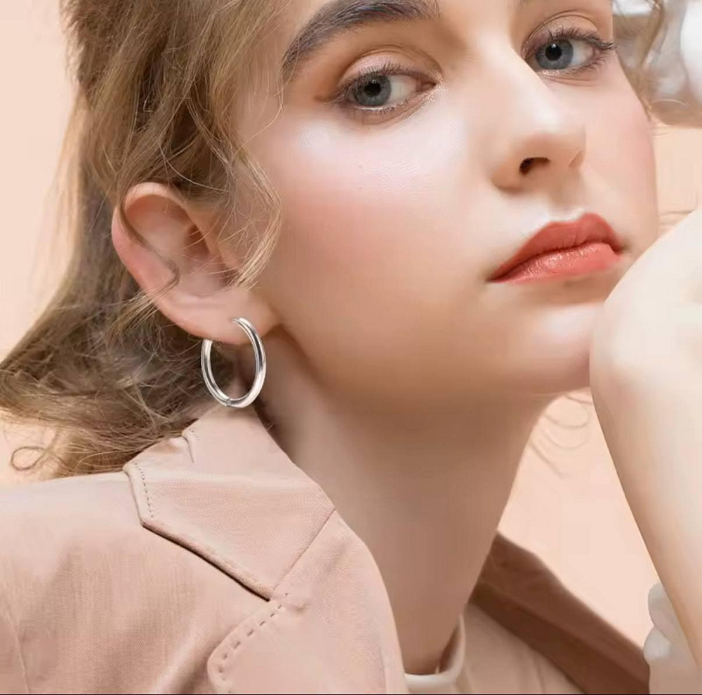 Набір сережок 8 пар – гвоздики пусети та кільця з нержавіючої сталі Київ - фото 3