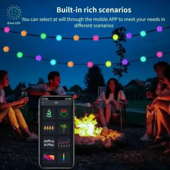 Гирлянда на елку матовый шарик 10 метров с пультом Usb Bluetooth управления с телефона модель (SFK-03) Коломия