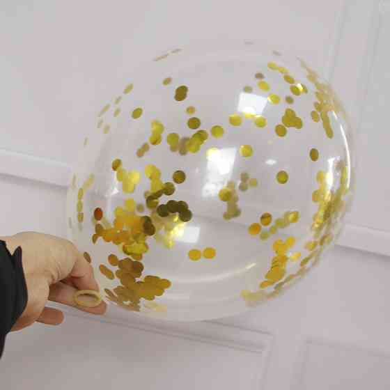 Кульки з конфетті 5 штук 10 дюймів золотистий Київ