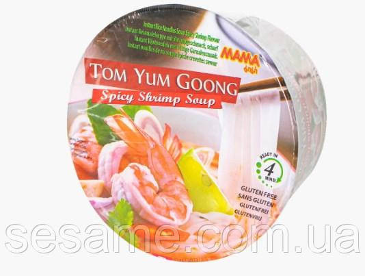 Тайская лапша быстрого приготовления в стакане Том Ям Goong Bowl Mama 70 г Харьков - изображение 1