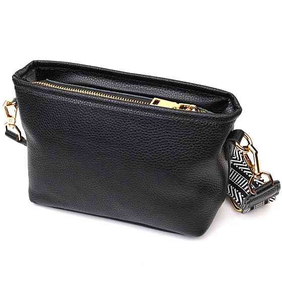 Невелика сумка на плече з натуральної шкіри Чорна (Vintage) Київ