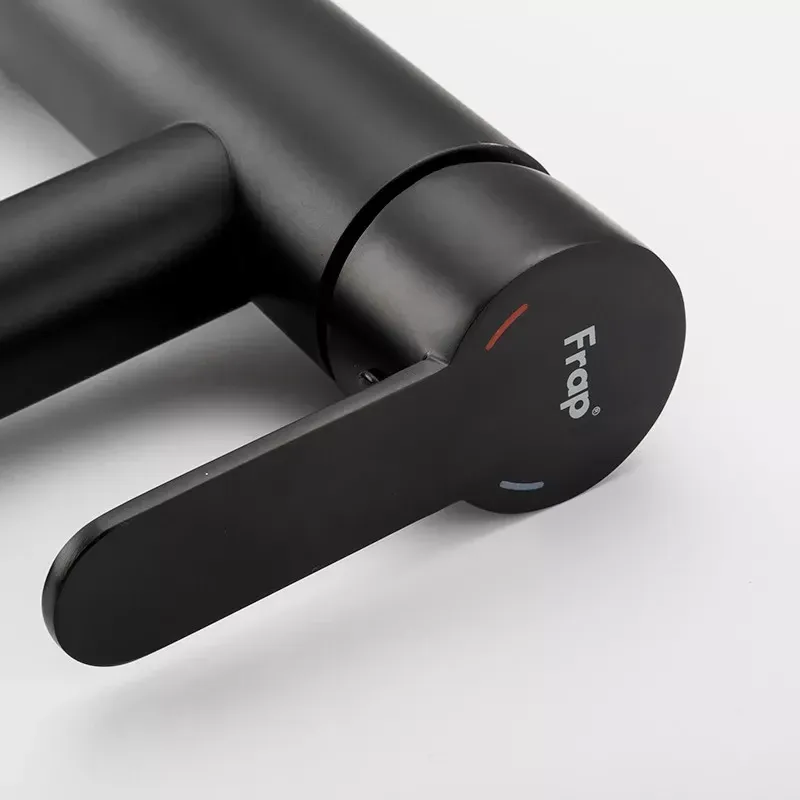 Смеситель для умывальника Frap F10801-6 черный Киев - изображение 3