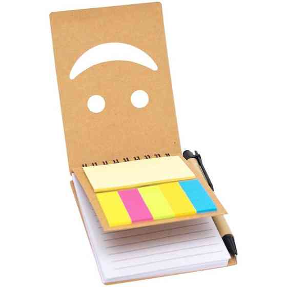 Блокнот А6 с набором стикеров и ручкой на спирале JX005, 64 листов Винница